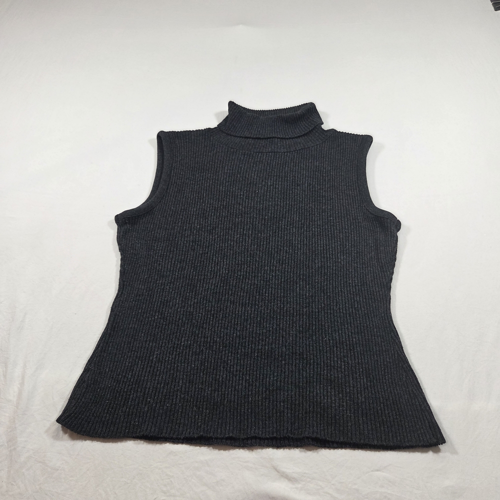 THE GREAT AMERICAN Sleeveless Turtleneck Sweater Sleeveless - Black Made In USA